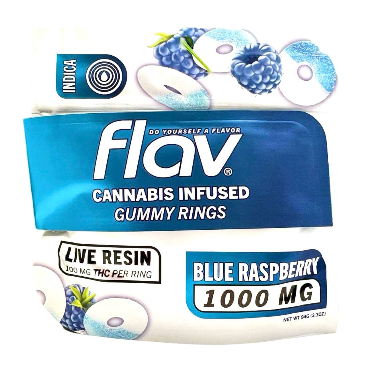 Blue Raspberry Rings - Live Resin Gummies - 1000mg - SPECIAL PRICE!