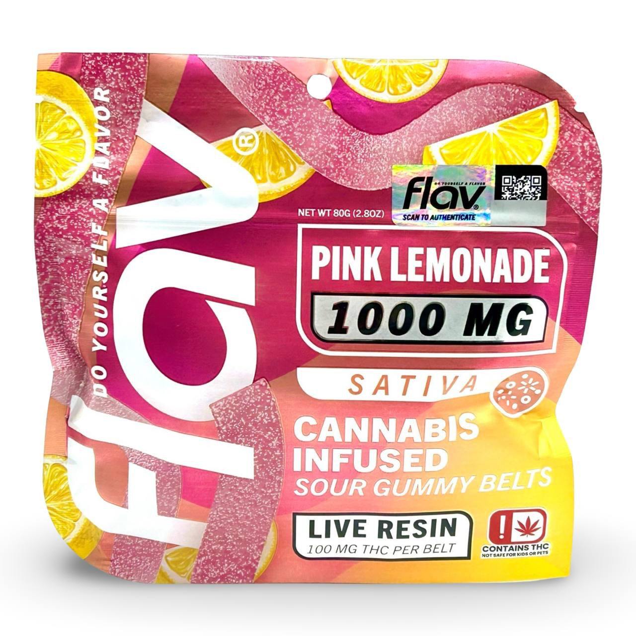 Pink Lemonade Belts - Live Resin Gummies - 1000mg - SPECIAL PRICE!