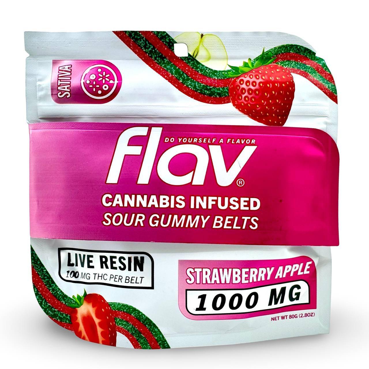 Strawberry Apple Belts - Live Resin Gummies - 1000mg