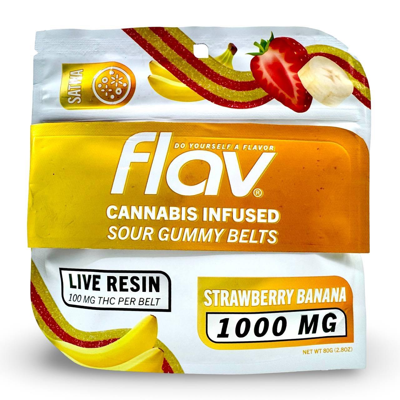 Strawberry Banana Belts - Live Resin Gummies - 1000mg
