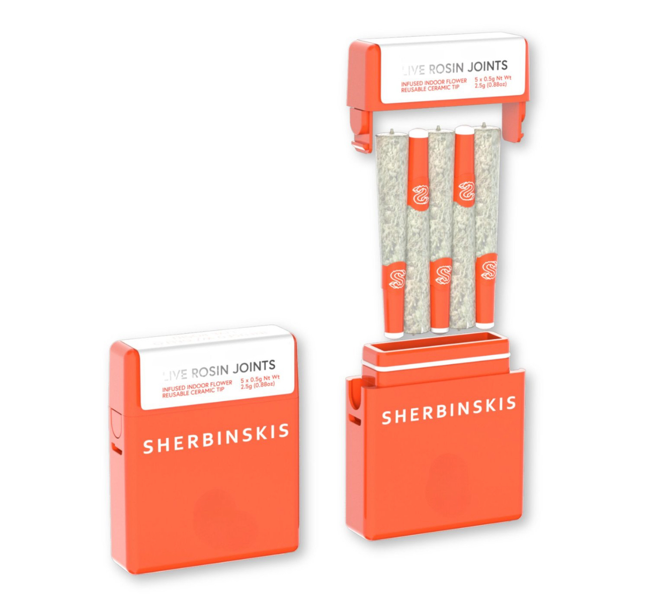 Sunset Sherbert - Live Rosin + Diamond Infused Joints - (5 J's Per Pack x 0.5g ea)