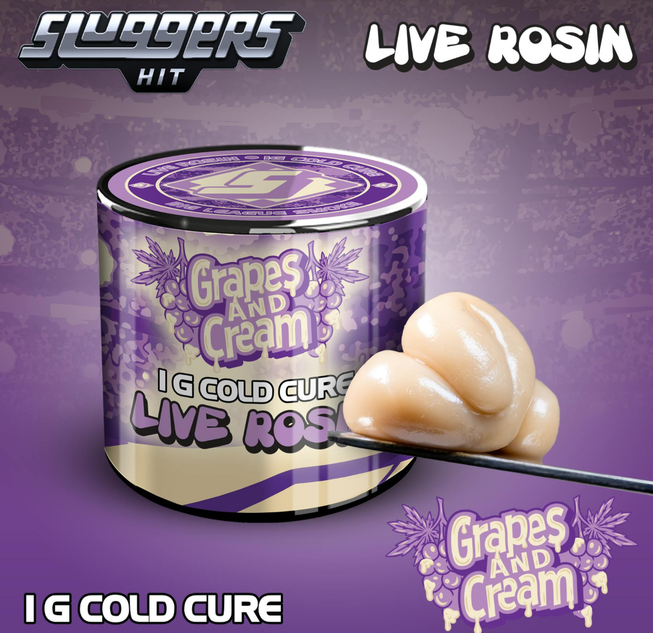 Grapes and Cream by Sluggers Hit - Premium Live Rosin - Cold Cure 1g