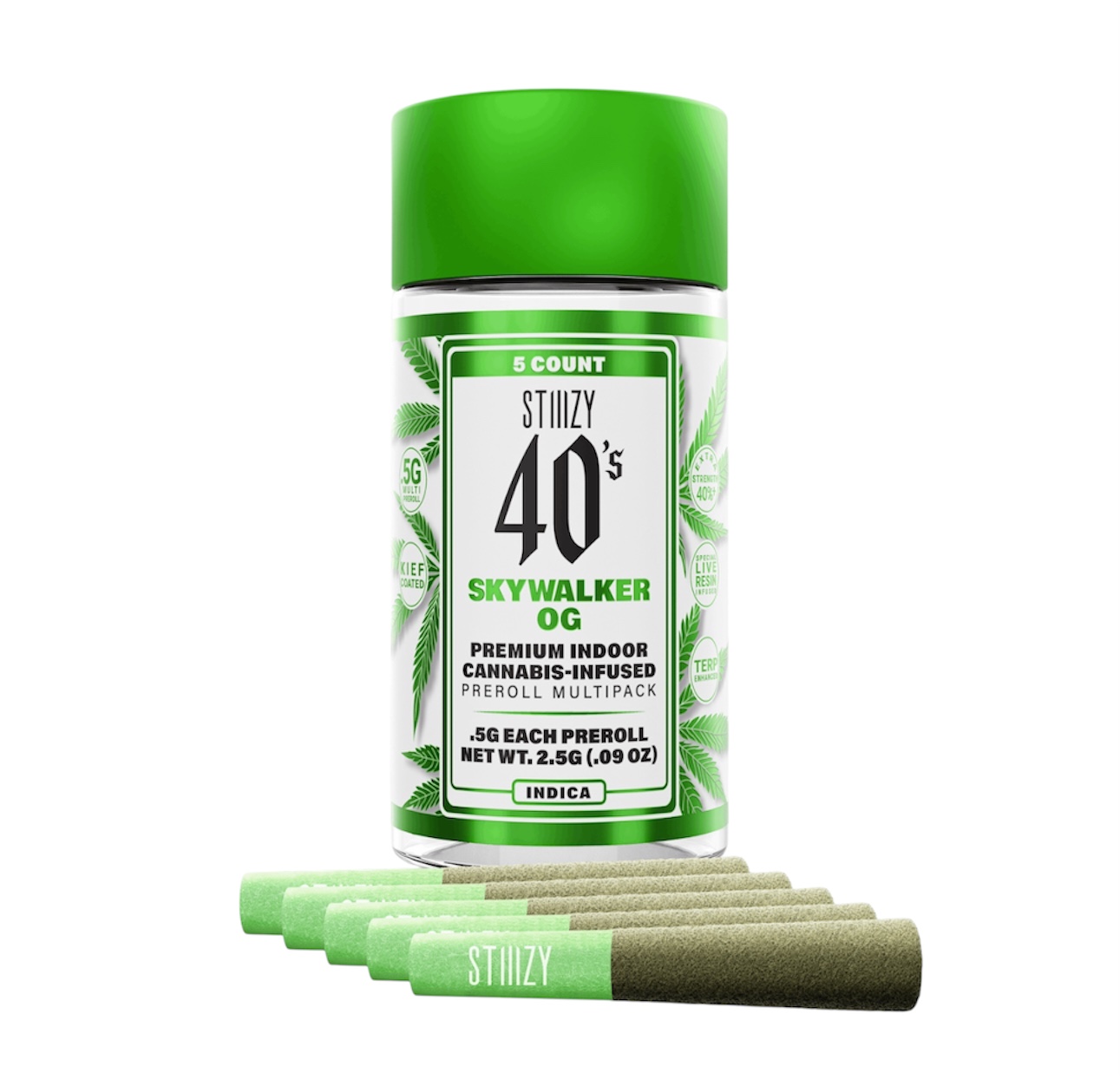 Skywalker OG - Infused Mini Joints - Kief Coated - (5 J's Per Pack x 0.5g ea)