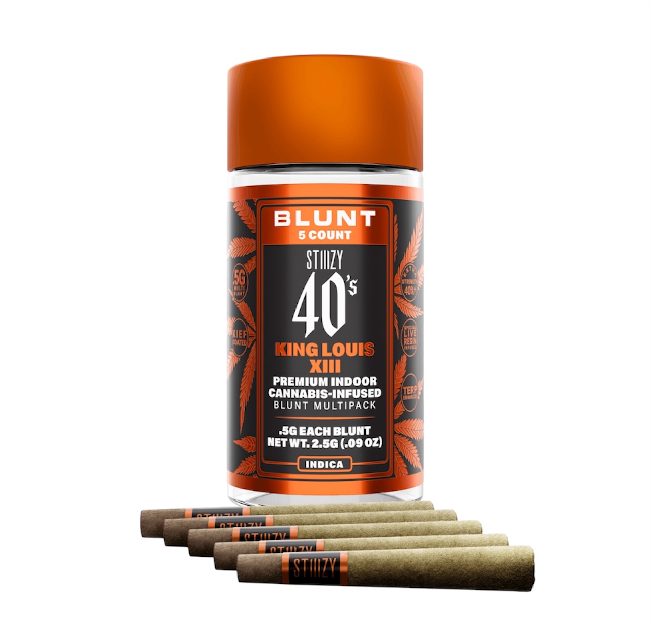 King Louis XIII - Infused Mini Blunts - Kief Coated - (5 J's Per Pack x 0.5g ea)