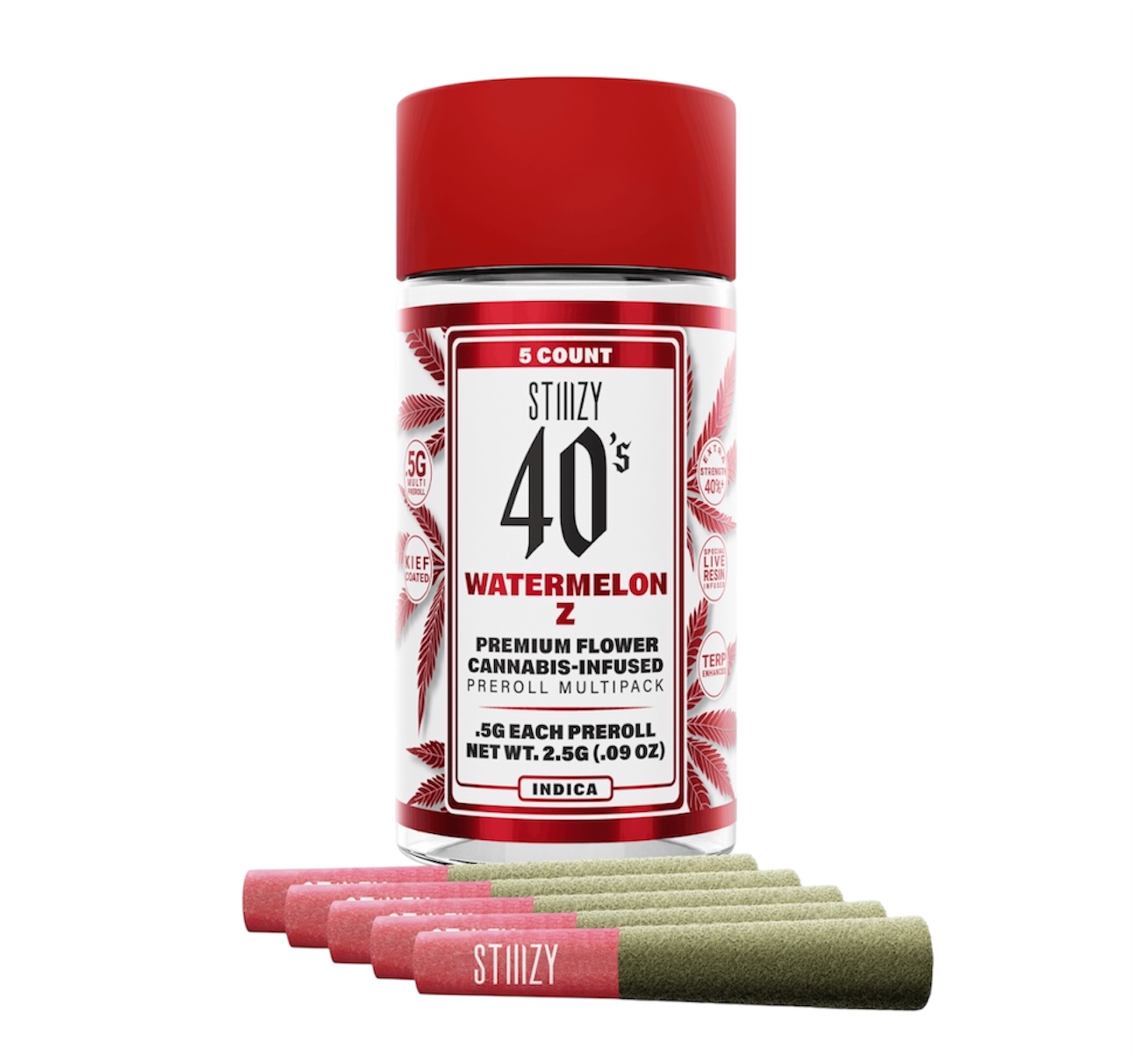 Watermelon Z - Infused Mini Joints - Kief Coated - (5 J's Per Pack x 0.5g ea)