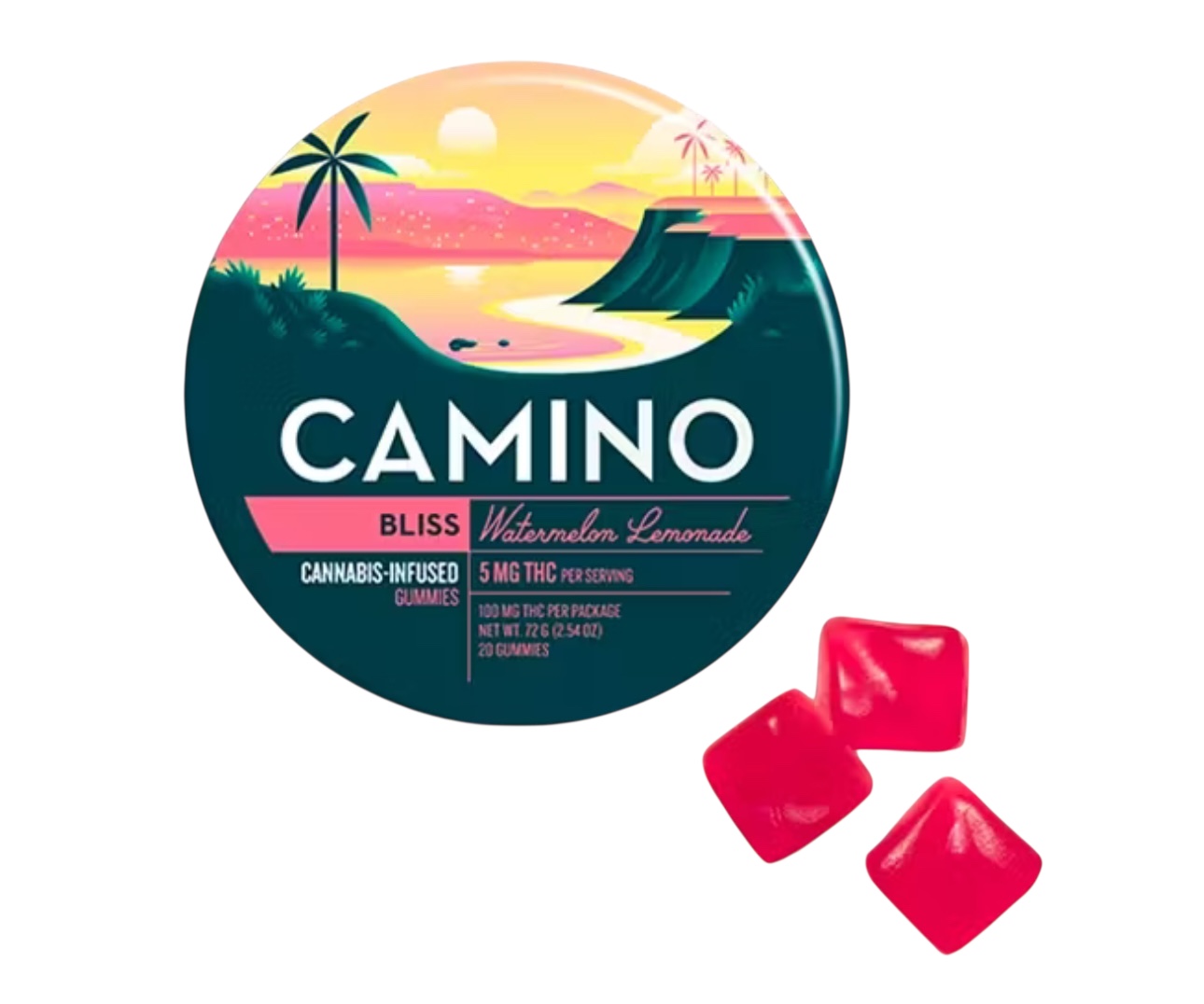 Camino Watermelon Lemonade Bliss Gummies - 5mg/100mg