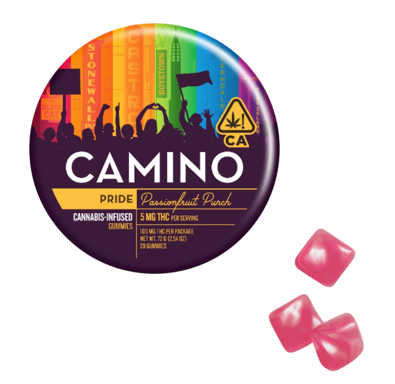 Camino Passionfruit Punch Pride Gummies - 5mg/100mg