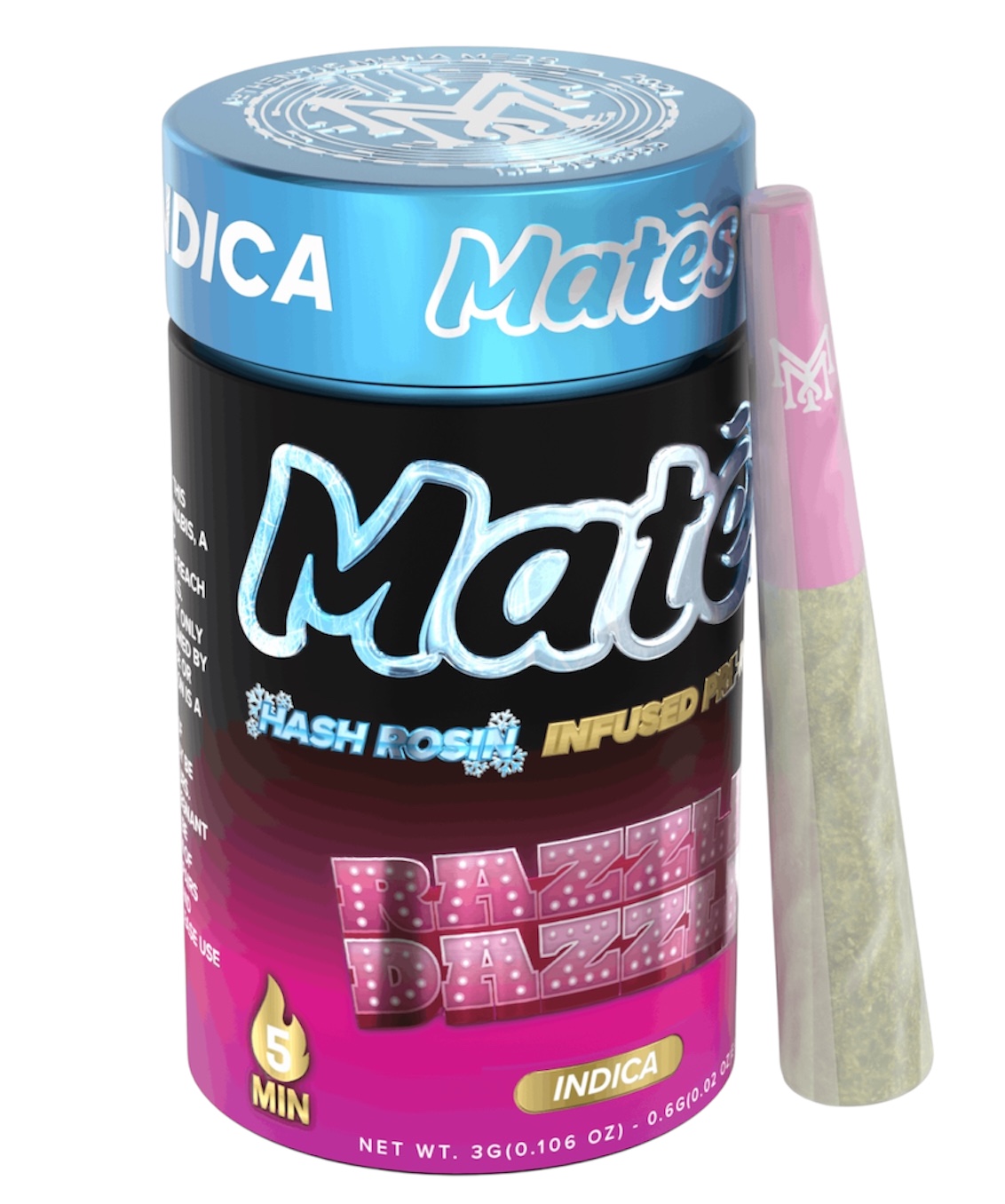 Razzle Dazzle - Hash Rosin Mates Pre Rolls - 5 preroll - 3g/.06ea