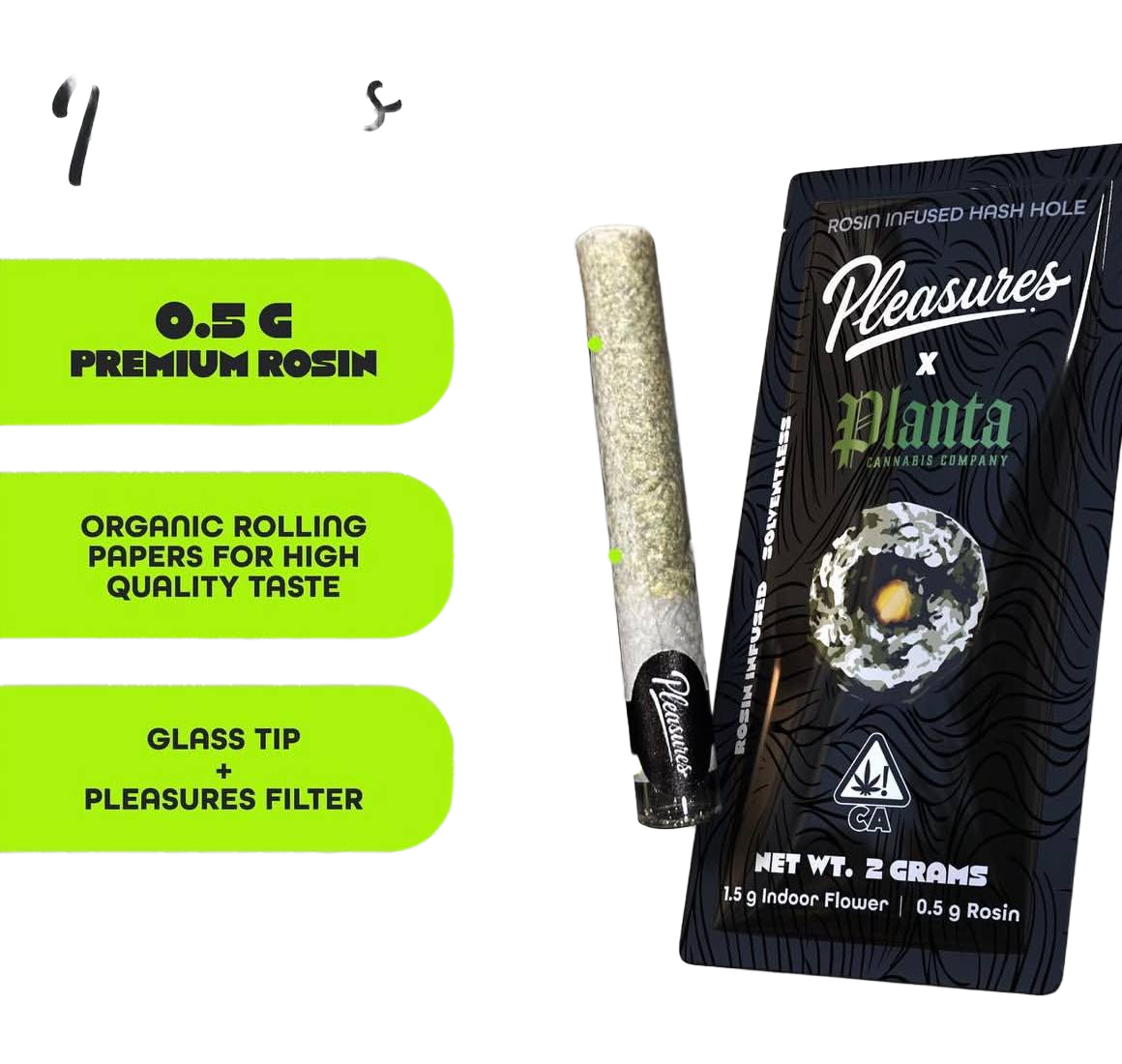 Pleasures - Rosin Infused Hash Hole Single Preroll - 1.5g
