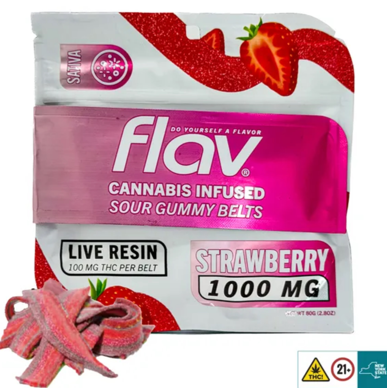 Strawberry Belts - Live Resin Gummies - 1000mg - SPECIAL PRICE!